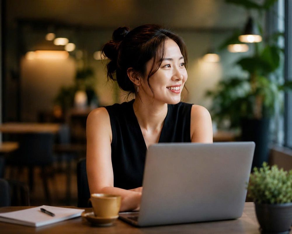 Founder working on a laptop
